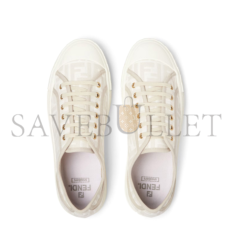 FENDI DOMINO WHITE FABRIC LOW-TOPS 7E1553AK1PF1GQF